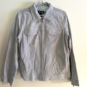 New Denim & Co blue soft (suede like) leather coat